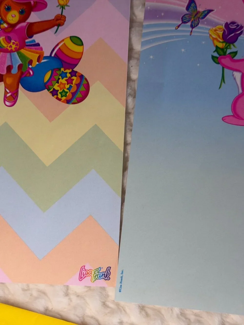 Vintage Lisa Frank Easter Stationary Paper- Easter Bunny & Ballerina Easter Bear